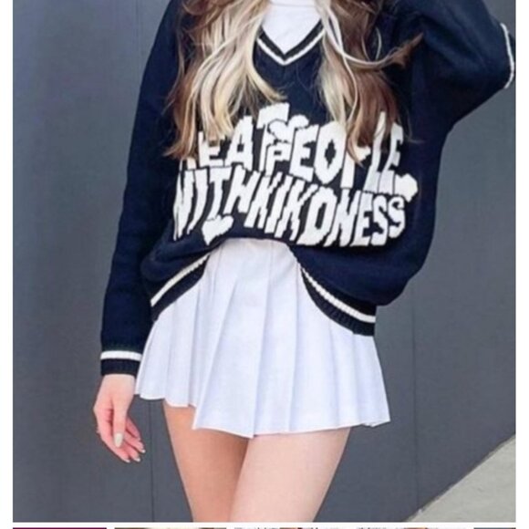 Harry's Hidden Angels Treat People with Kindess Dark Academia black sweater XL - Picture 1 of 7